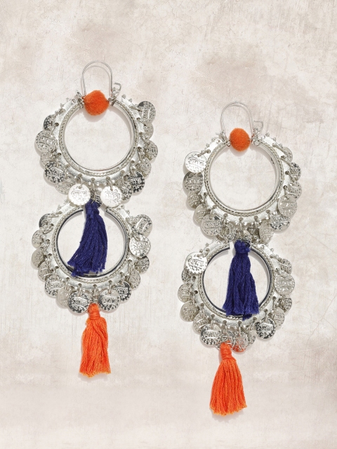 

Anouk Silver-Toned & Orange Drop Earrings