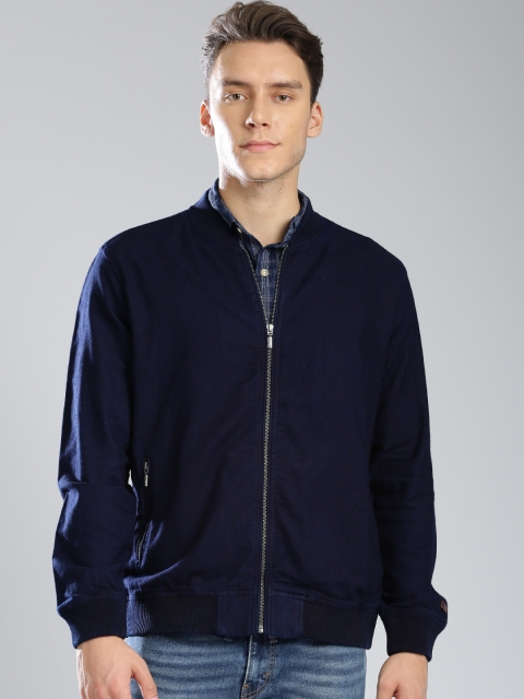 

Levis Men Navy Solid Bomber Jacket, Navy blue