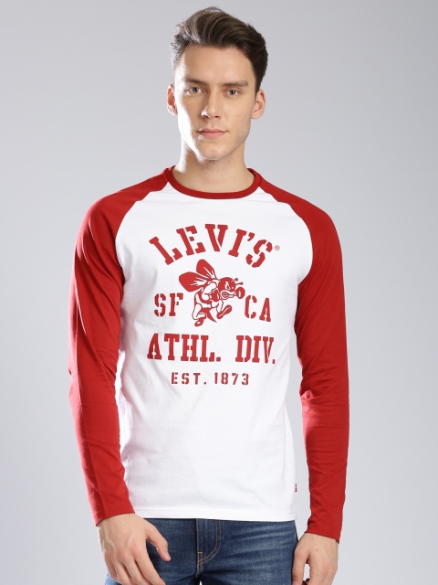 

Levis Men White Printed Round Neck T-shirt