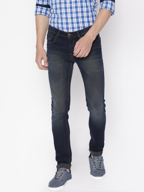 

Arrow Blue Jean Co. Men Blue Skinny Fit Mid-Rise Clean Look Stretchable Jeans