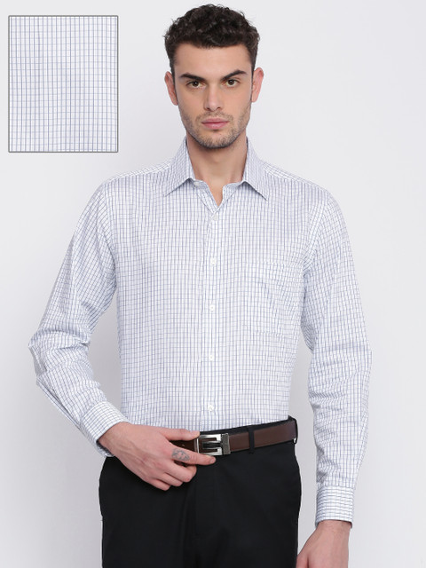 

Arrow Men White & Blue Regular Fit Checked Formal Shirt