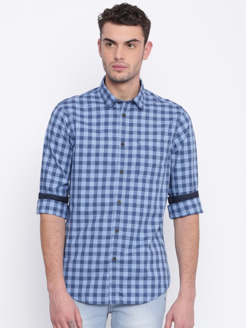 

Arrow Blue Jean Co. Men Blue Slim Fit Checked Casual Shirt