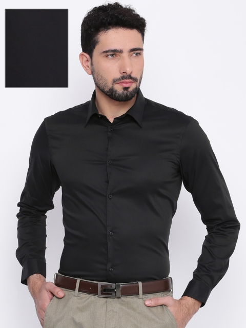 

Arrow New York Men Black Snug Slim Fit Solid Formal Shirt