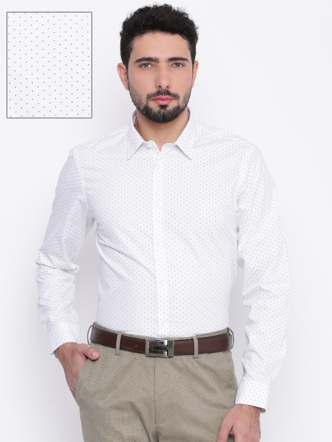 

Arrow New York Men White Snug Slim Fit Printed Formal Shirt
