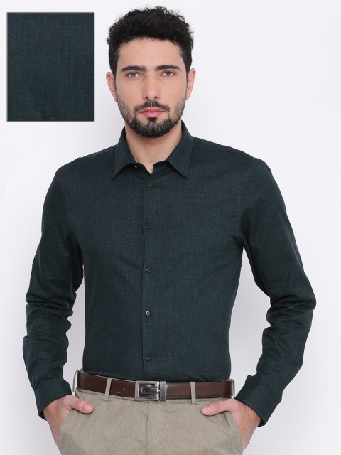 

Arrow New York Men Green Snug Slim Fit Self Design Formal Shirt