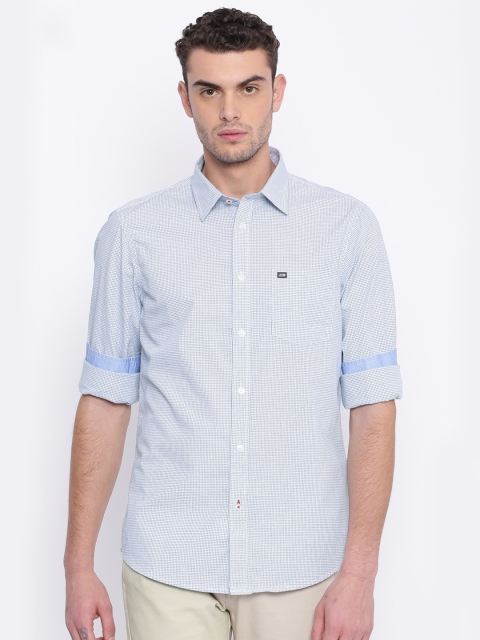 

Arrow Sport Men White & Blue Slim Fit Checked Casual Shirt