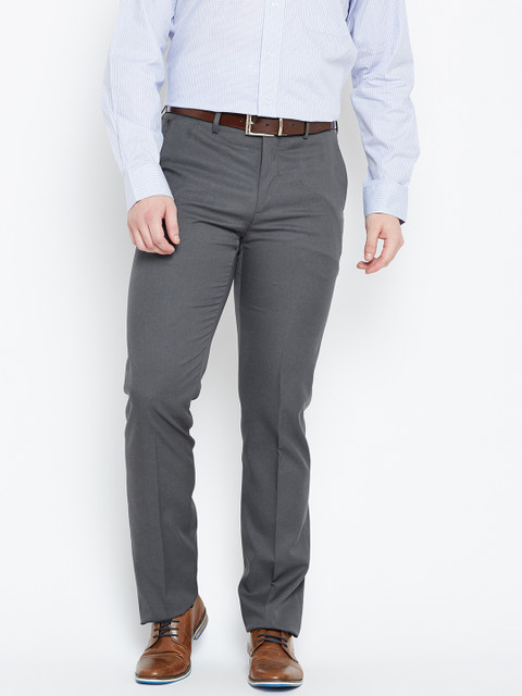 

Arrow Men Grey Tapered Fit Solid Formal Trousers