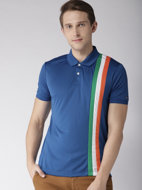 

Arrow Sport Men Blue Striped Detail Polo Collar T-shirt