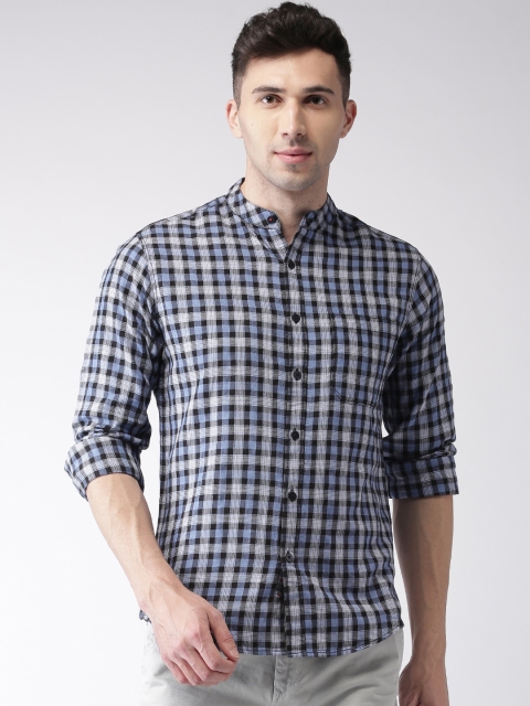 

Harvard Men Blue & Black Regular Fit Checked Casual Shirt
