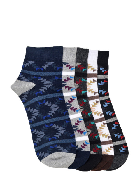 

MARC Men Set of 5 Patterned Ankle-Length Socks, Multi