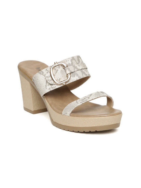 

Inc 5 Women Grey Snakeskin Textured Platforms