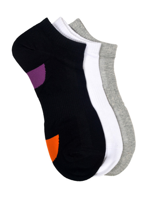 

MARC Men Set of 3 Ankle-Length Socks, Black