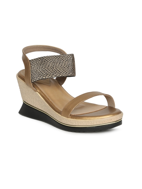 

Inc 5 Women Muted Gold-Toned & Grey Wedges