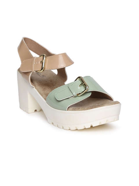 

Inc 5 Women Green Colourblocked Sandals