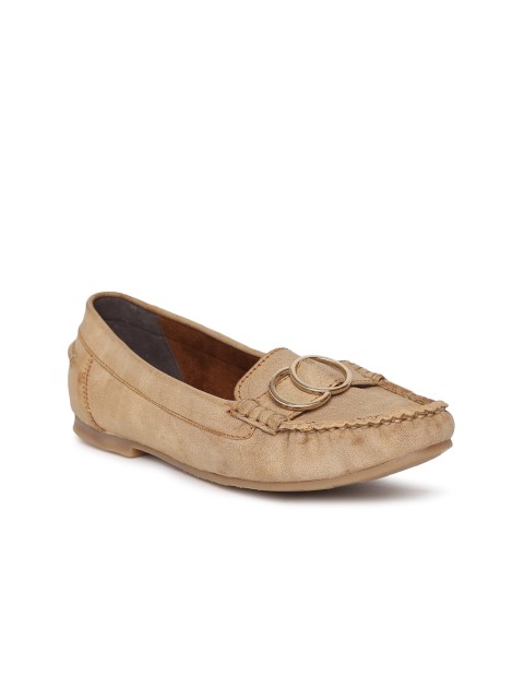 

Inc 5 Women Beige Colourblocked Suede Mid-Top Loafers