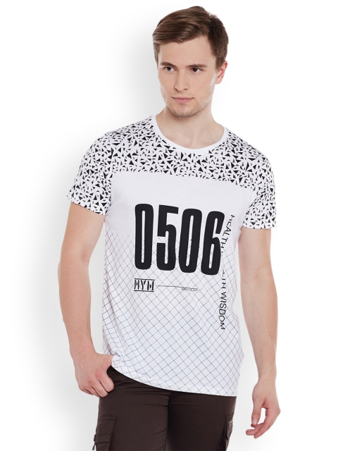 

Wear Your Mind Men White Printed Round Neck T-shirt