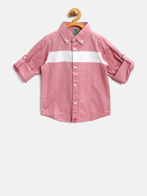 

United Colors of Benetton Boys Pink Regular Fit Striped Detail Casual Shirt