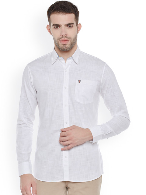 

Duke Men White Slim Fit Solid Casual Shirt