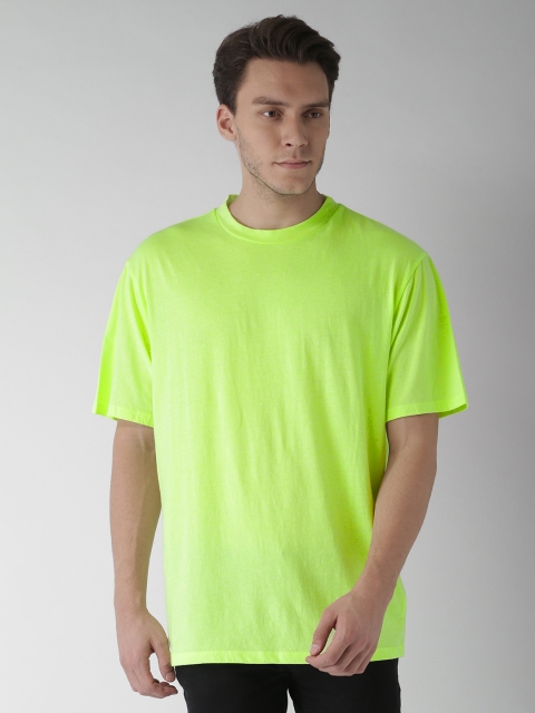 

FOREVER 21 Men Fluorescent Green Printed Round Neck T-shirt