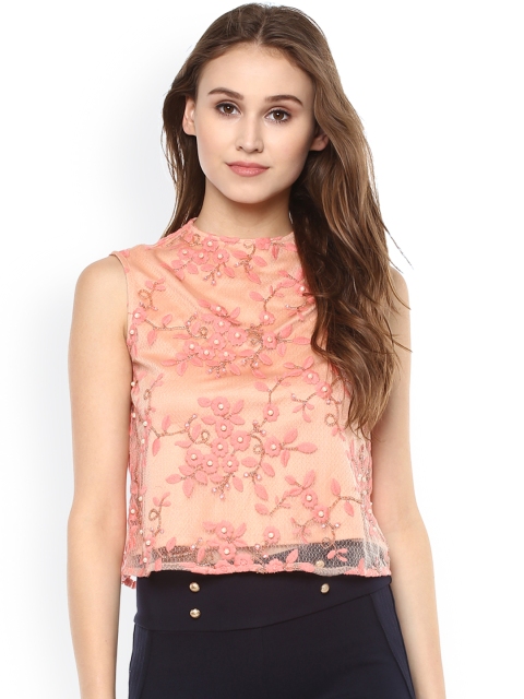 

Kazo Women Pink Embroidered & Embellished Top
