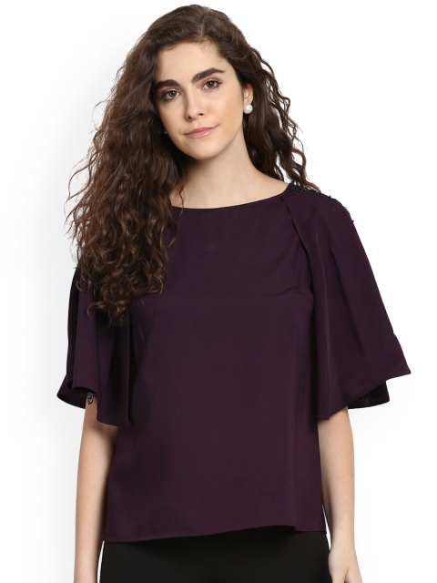 

Kazo Women Purple Solid Boxy Top
