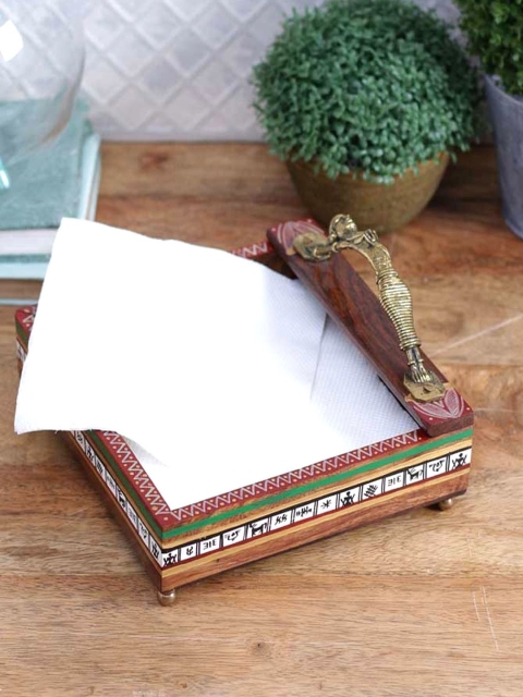 

VarEesha Brown Wooden Tissue Holder