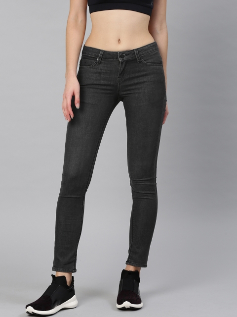 

HRX by Hrithik Roshan Women Black Skinny Fit Mid-Rise Clean Look Stretchable Jeans