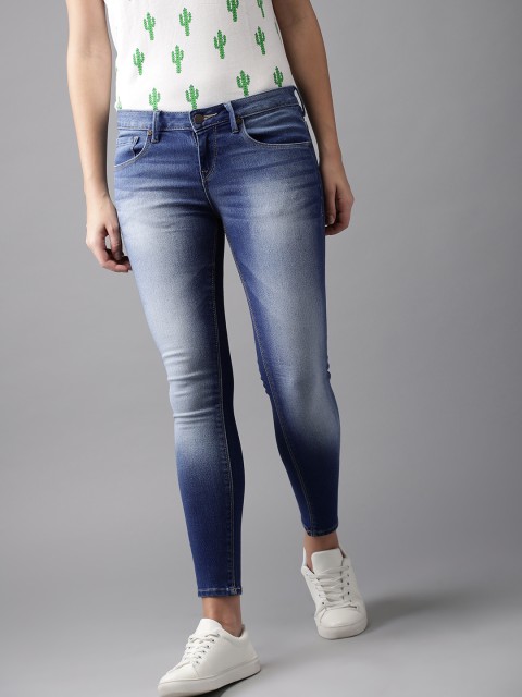 

HERE&NOW Women Blue Skinny Fit Mid-Rise Clean Look Stretchable Jeans