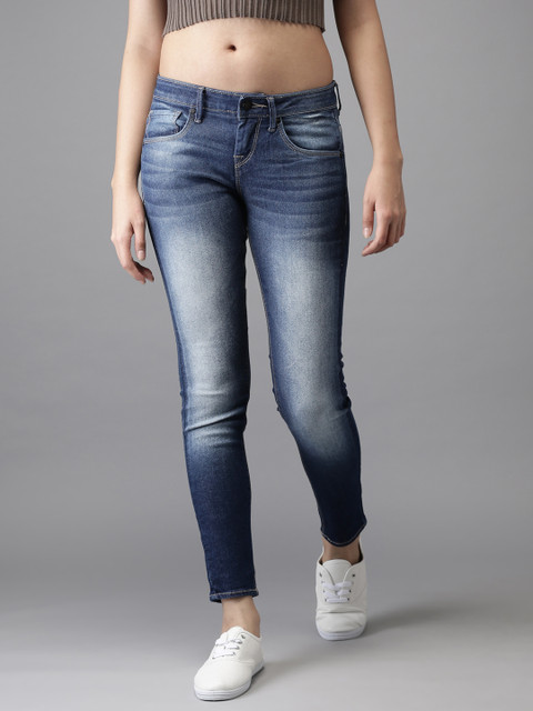 

HERE&NOW Women Blue Skinny Fit Mid-Rise Clean Look Stretchable Jeans
