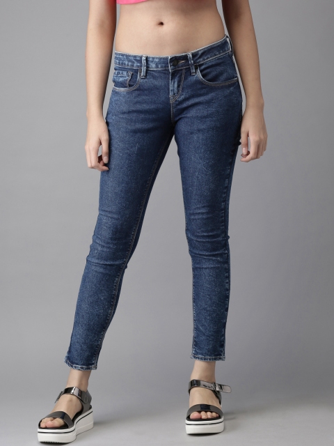 

HERE&NOW Women Blue Skinny Fit Mid-Rise Clean Look Stretchable Jeans