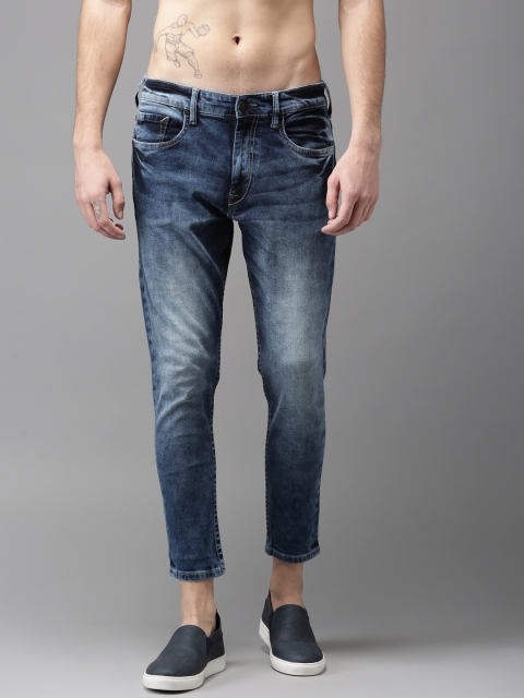 

Moda Rapido Men Blue Slim Fit Mid-Rise Cropped Clean Look Stretchable Jeans