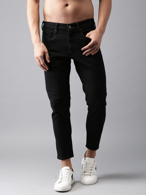 

HERE&NOW Men Black Slim Fit Mid-Rise Clean Look Stretchable Jeans