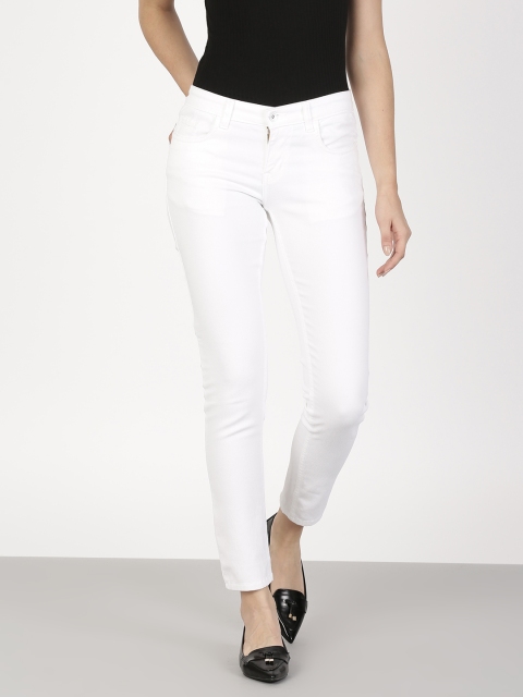 

ether Women White Skinny Fit Mid-Rise Clean Look Stretchable Jeans
