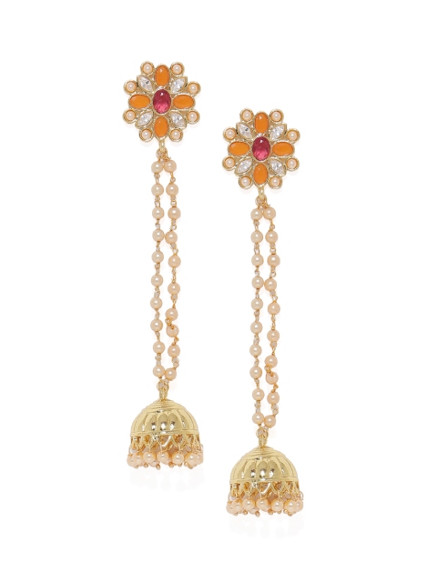 

Voylla Gold-Plated Embellished Jhumka Earrings