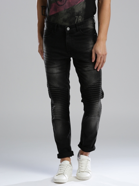 

Hubberholme Men Black Slim Fit Mid-Rise Stretchable Jeans