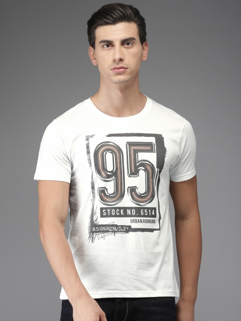 

HERE&NOW Men White Printed T-shirt