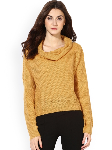 

Kazo Women Mustard Yellow Solid Sweater