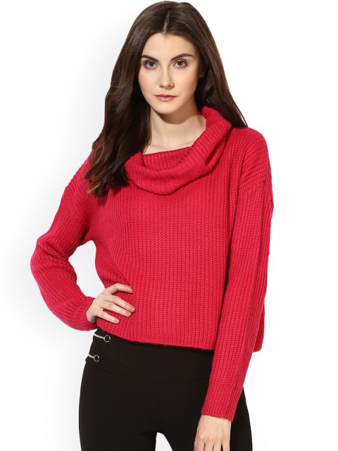 

Kazo Women Pink Solid Pullover