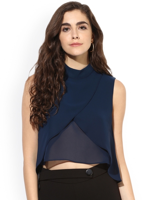 

Kazo Women Solid Wrap Top, Blue