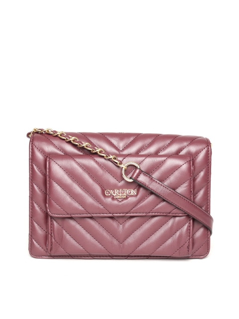 

Carlton London Burgundy Quilted Sling Bag