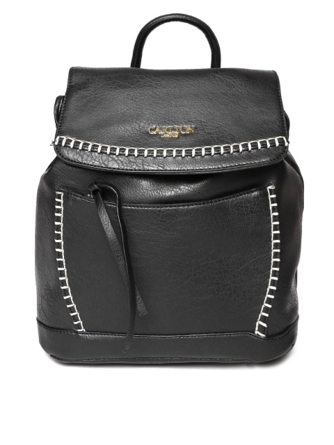 

Carlton London Women Black Solid Backpack