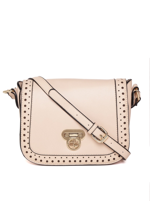 

Carlton London Peach-Coloured Solid Sling Bag