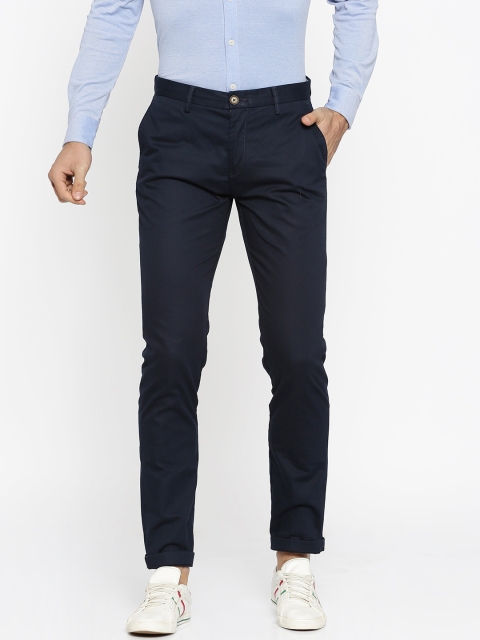 

U.S. Polo Assn. Men Navy Blue Slim Fit Solid Chinos