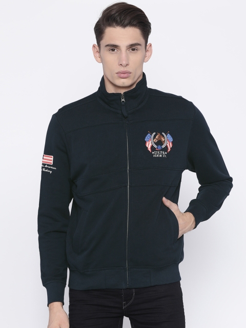 

U.S. Polo Assn. Denim Co. Men Navy Blue Solid Sweatshirt