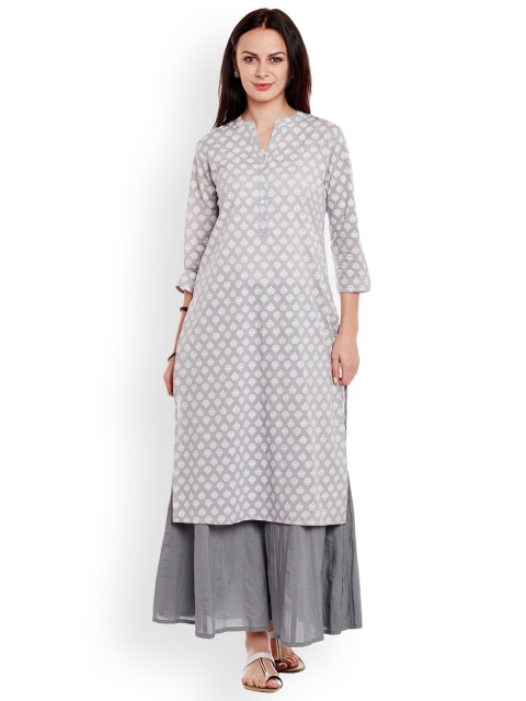 

Varanga Grey Pure Cotton Printed Kurta With Palazzo
