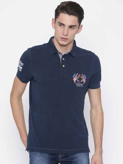 

U.S. Polo Assn. Denim Co. Men Navy Solid Polo Collar T-shirt, Navy blue