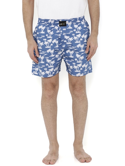 

London Bee Men Blue & White Printed Boxers MLB0150