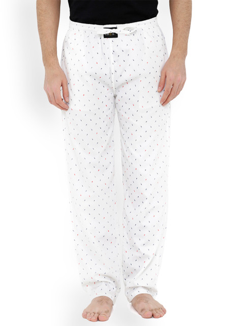 

London Bee Men White Printed Pyjamas MPLB0104