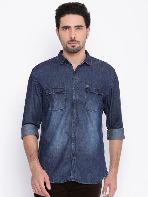 

Nature Casuals Men Blue Slim Fit Solid Casual Shirt
