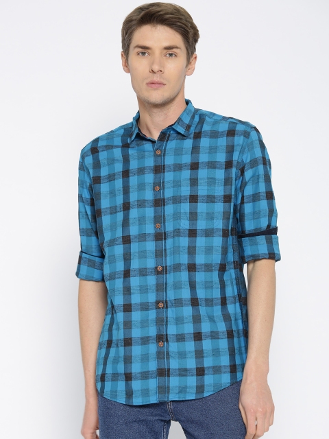 

Nature Casuals Men Blue Slim Fit Checked Casual Shirt